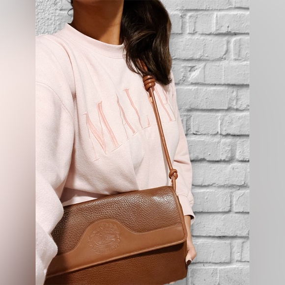 BURBERRY large Leather Clutch Crossbody 🤎 - Picture 2 of 12